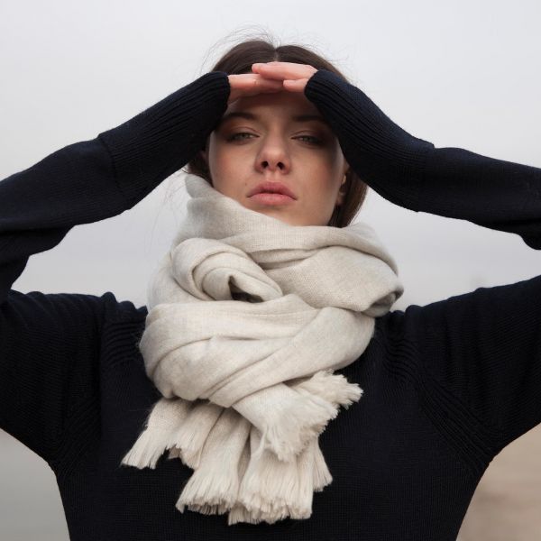 BUFANDY | Sjaal Solid XS - White Canvas